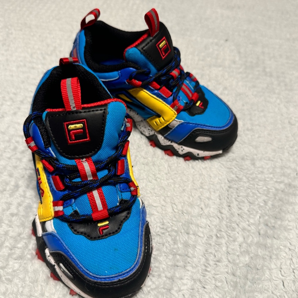 Toddler Fila blue multicolor running hiking shoes size 10 1/2